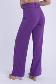 Pantalón acampanado de vestir  con cinto