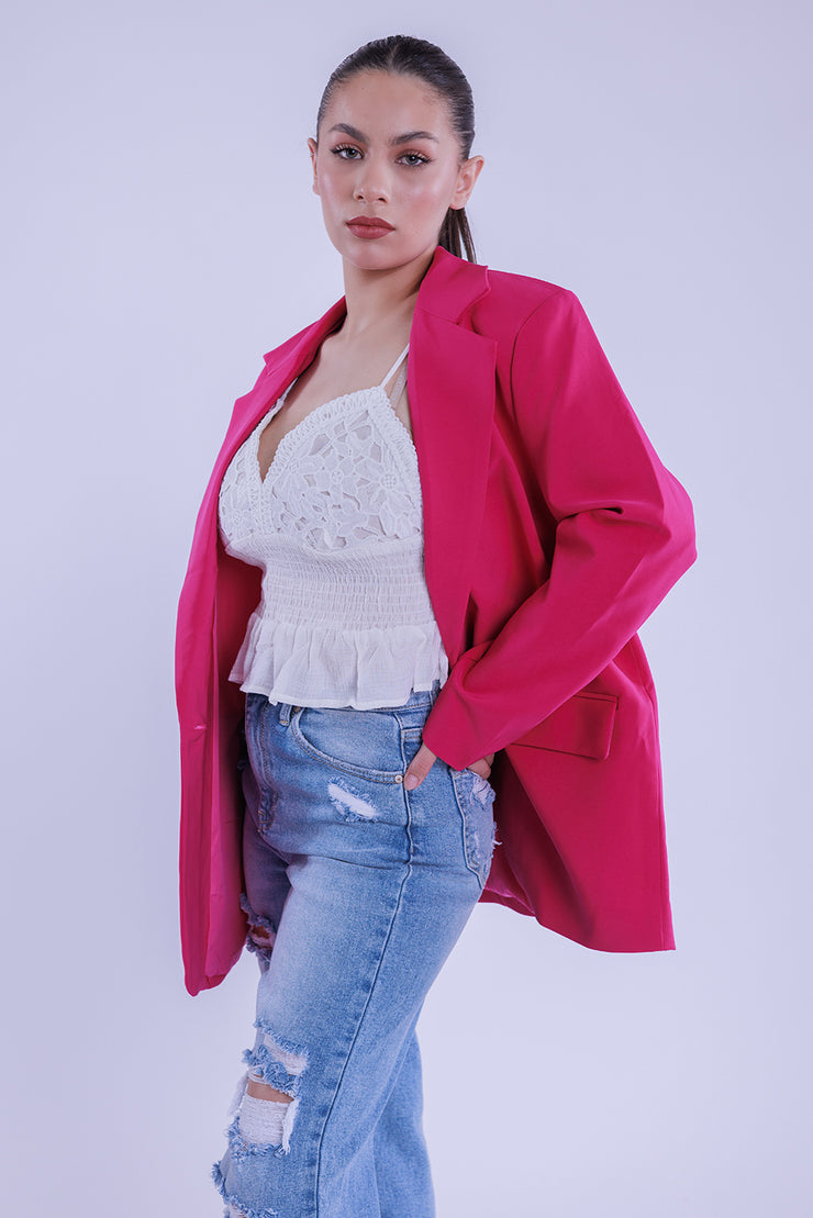 Saco de vestir a un boton tipo oversize