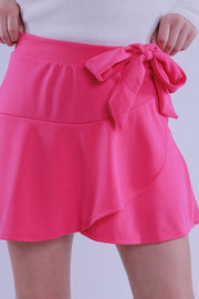 Falda short con olanes cruzada