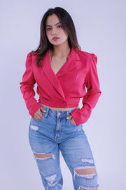 Saco tipo torero cruzado con detalle de botones
