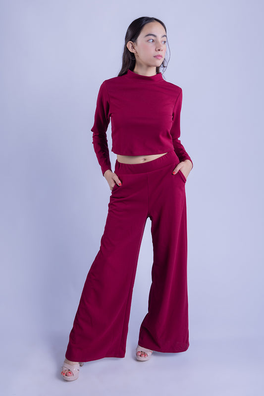 Pantalón corte recto tiro alto