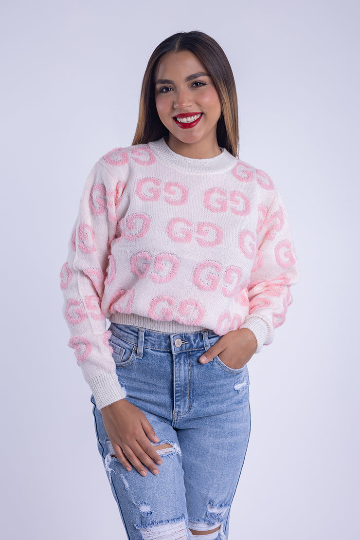 Suéter con estampado de letras