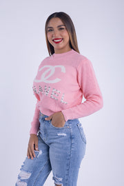 Suéter tejido con estampado lettering
