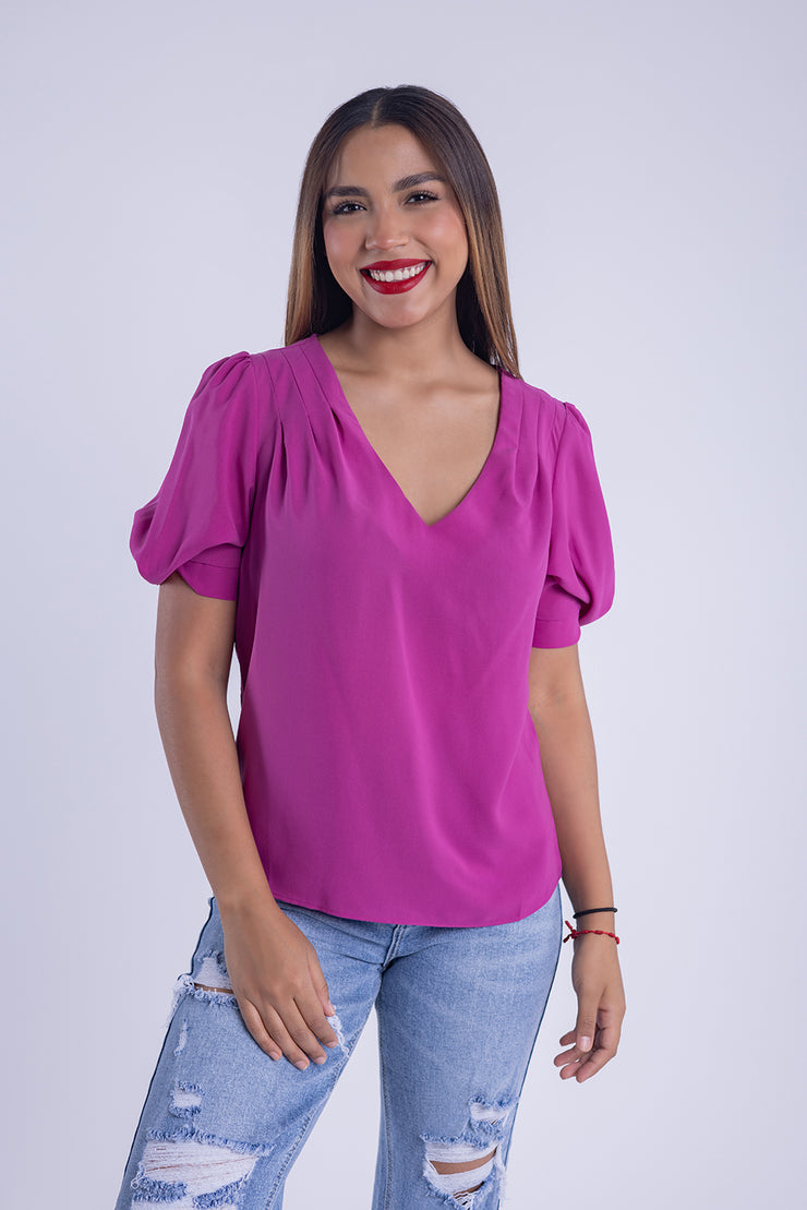 Blusa con manga de globo
