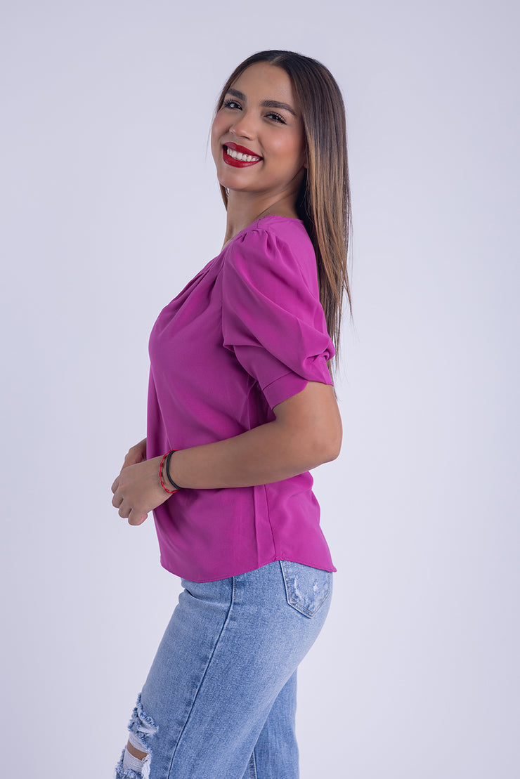 Blusa con manga de globo