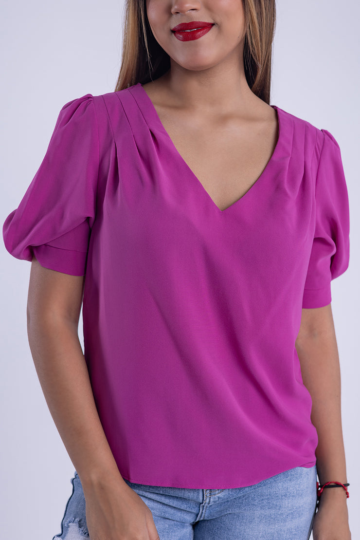 Blusa con manga de globo