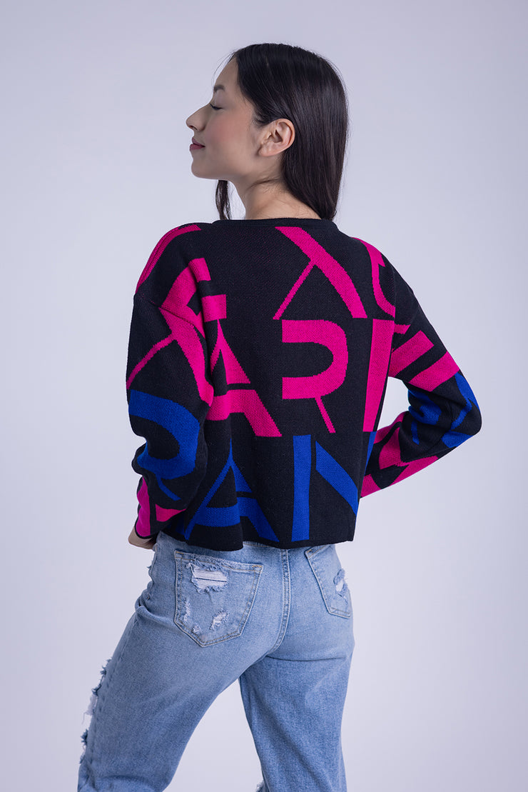 Suéter con estampado lettering