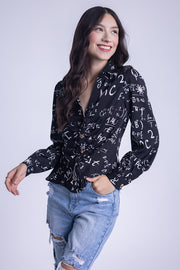 Blusa estampado lettering de vestir