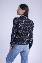 Blusa estampado lettering de vestir