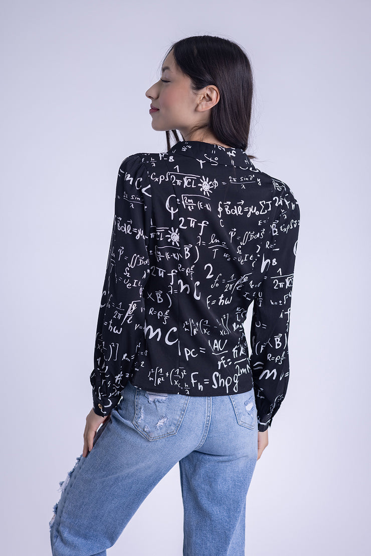Blusa estampado lettering de vestir