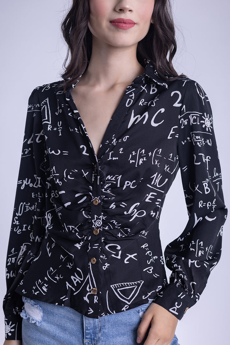 Blusa estampado lettering de vestir