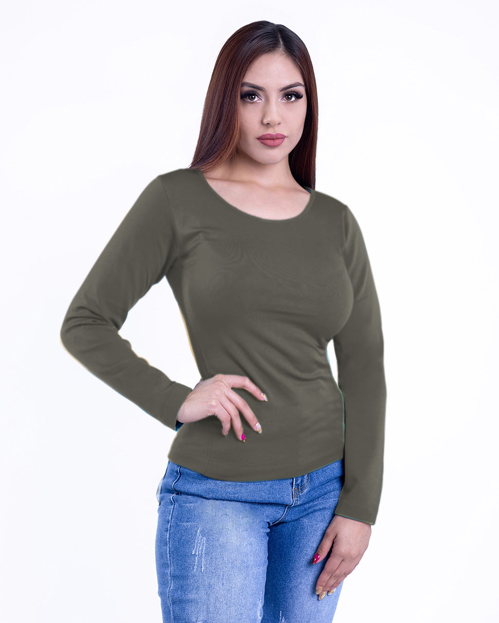 Blusa térmica de cuello redondo