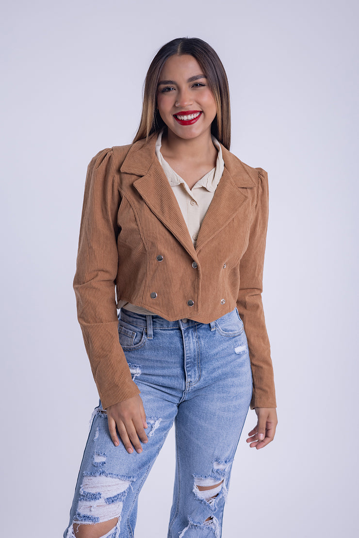 Saco tipo crop de franela