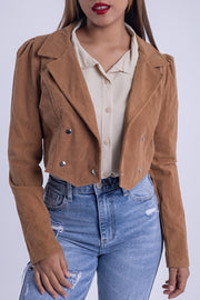 Saco tipo crop de franela