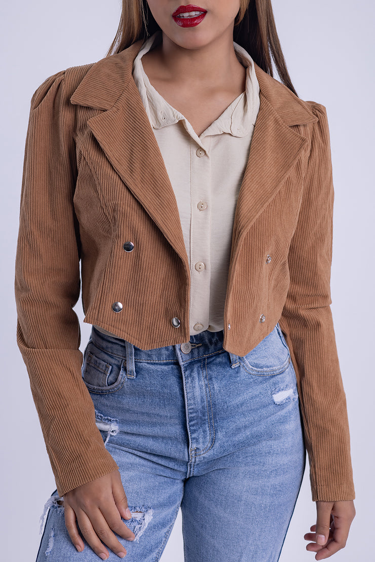 Saco tipo crop de franela