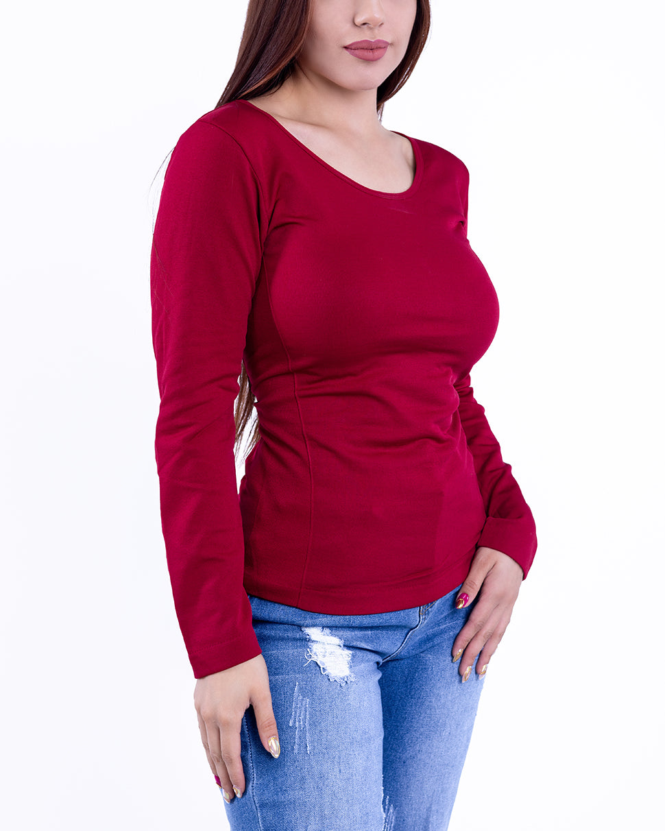 Blusa térmica de cuello redondo