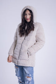 Chamarra de peluche con capucha