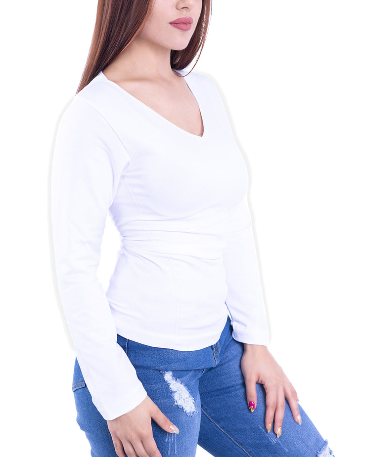 Blusa térmica de cuello en V