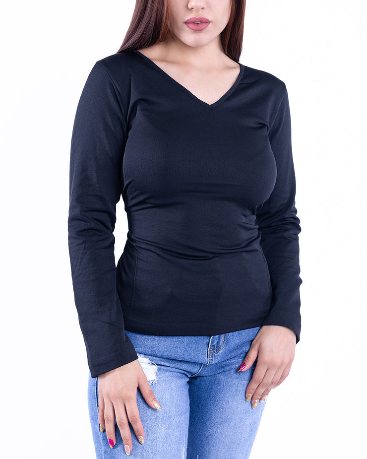 Blusa térmica de cuello en V