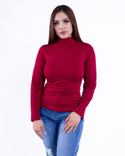 Blusa negra termica de cuello de tortuga
