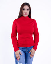 Blusa negra termica de cuello de tortuga