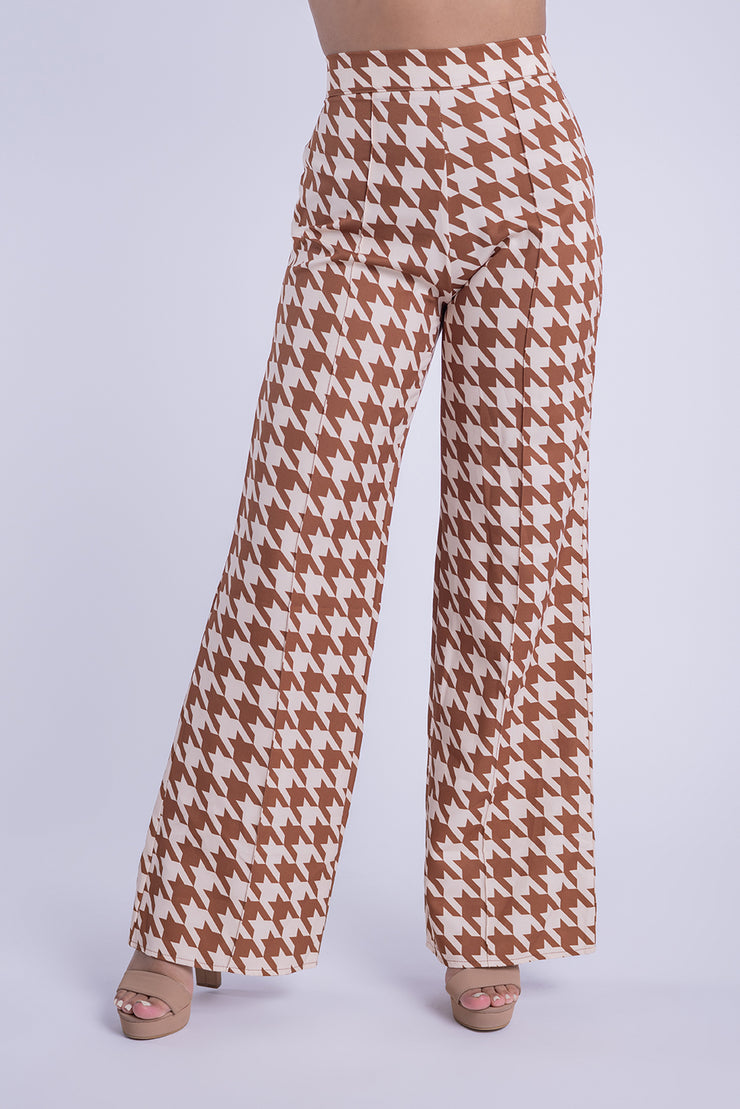 Pantalón estampado pata de gallo