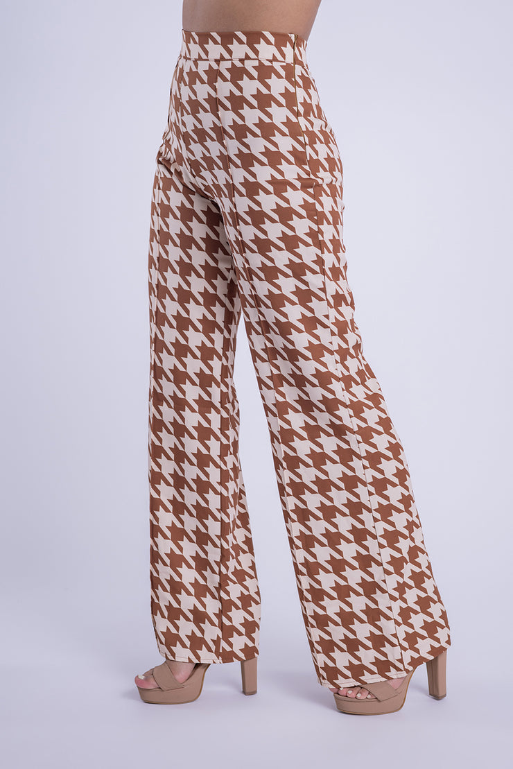 Pantalón estampado pata de gallo
