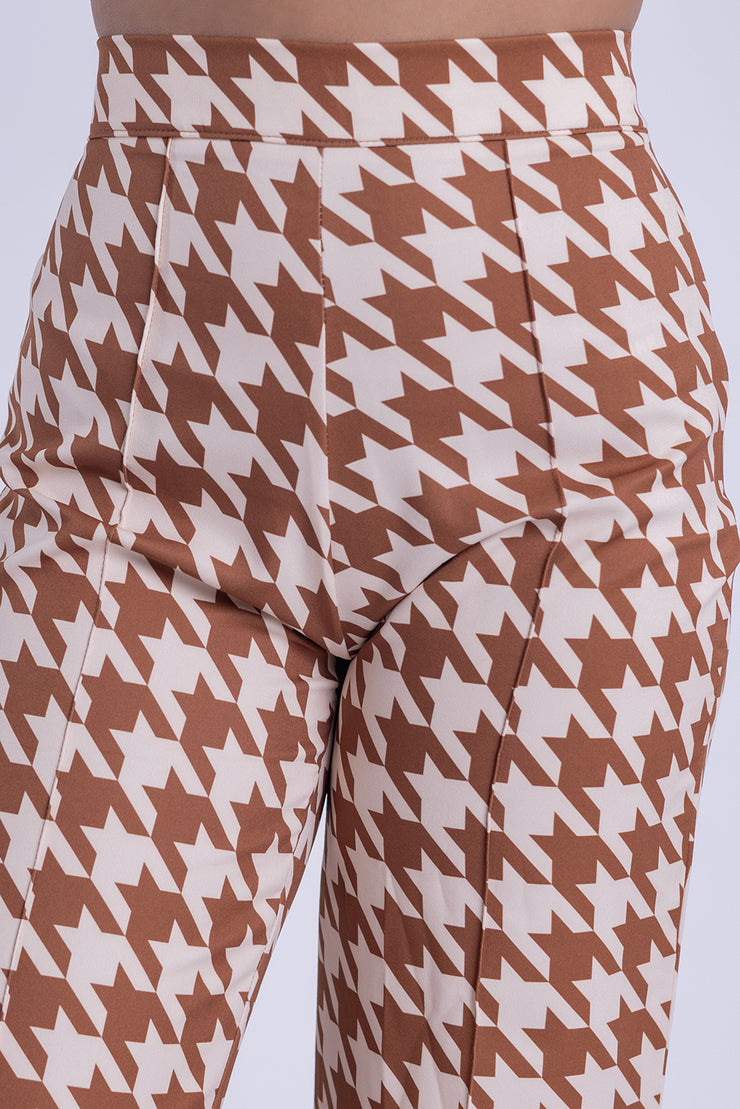 Pantalón estampado pata de gallo