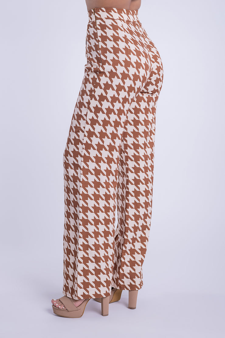 Pantalón estampado pata de gallo