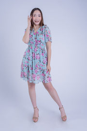 Vestido floreado azul