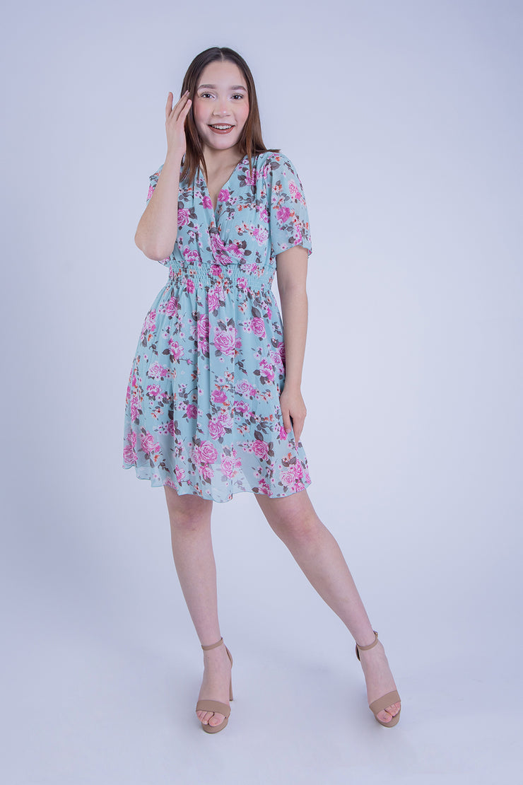 Vestido floreado azul