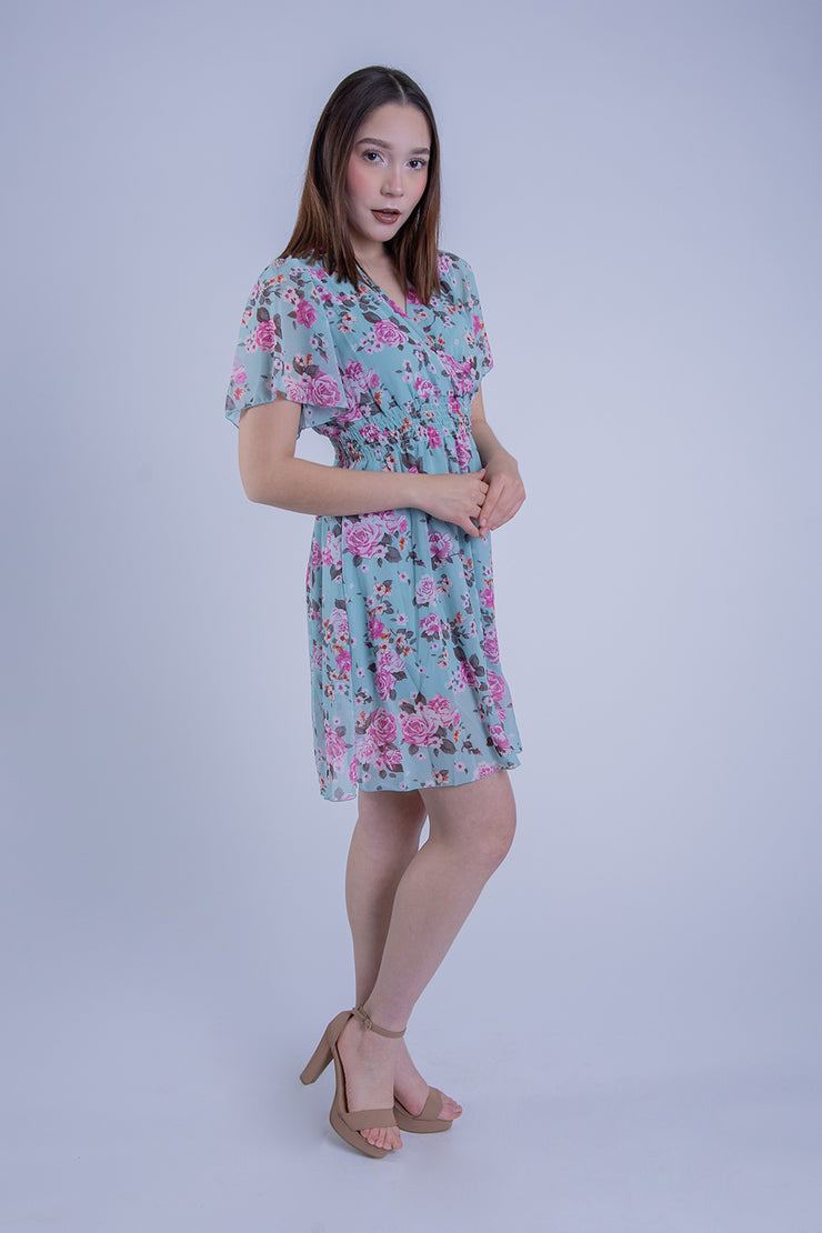 Vestido floreado azul