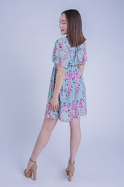 Vestido floreado azul