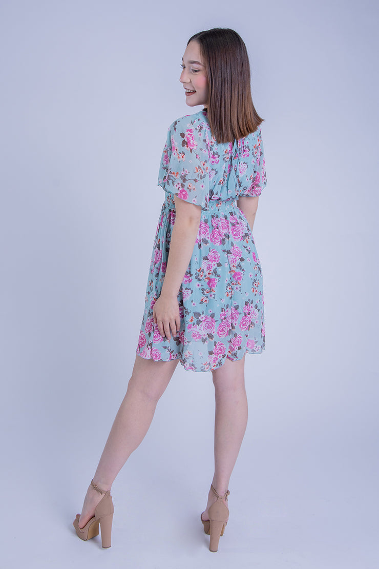 Vestido floreado azul