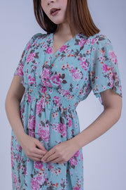 Vestido floreado azul