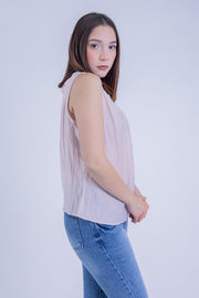 Blusa rosa plisada