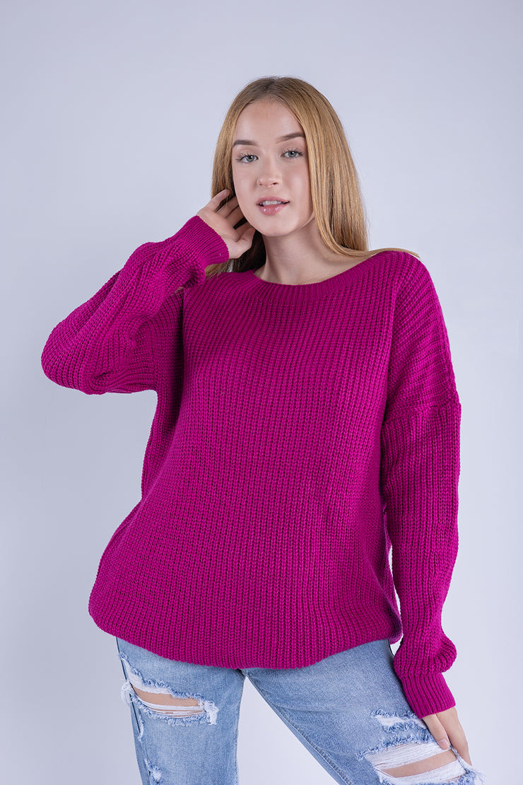 Suéter oversize magenta