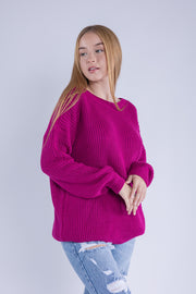 Suéter oversize magenta