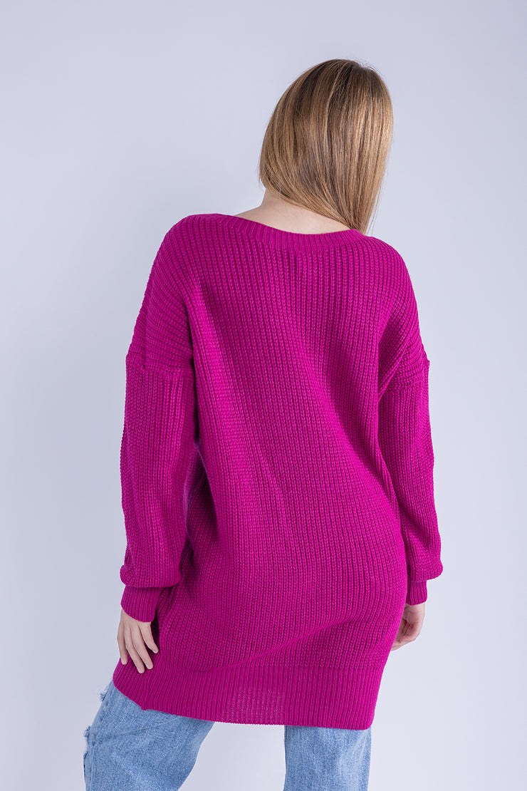 Suéter oversize magenta