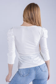 Blusa blanca satinada