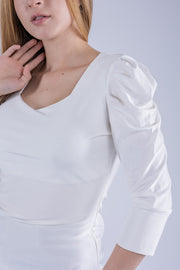 Blusa blanca satinada
