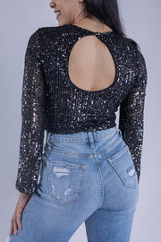 Crop top de lentejuelas