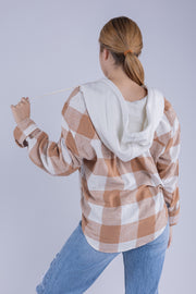 Camisola cuadriculada con capucha