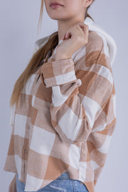 Camisola cuadriculada con capucha