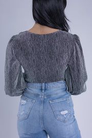 Pantiblusa con destellos plateados