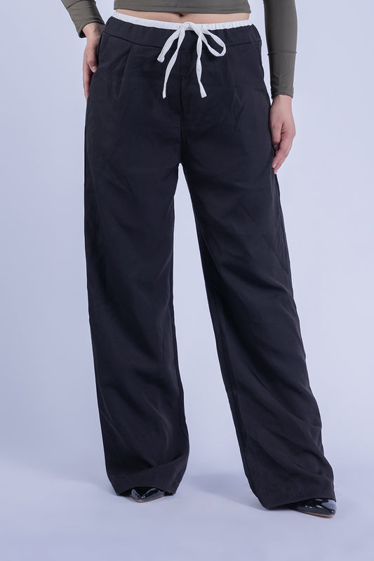 Pantalón negro de doble pretina