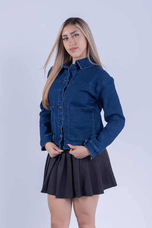 Blusa de mezclilla abotonada