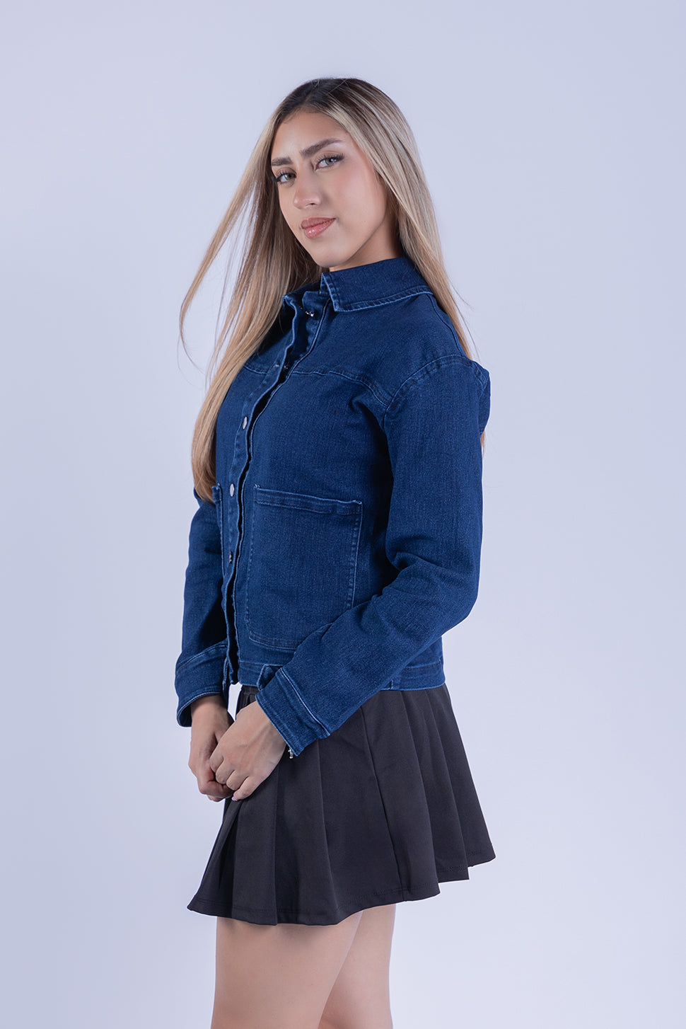 Blusa de mezclilla abotonada