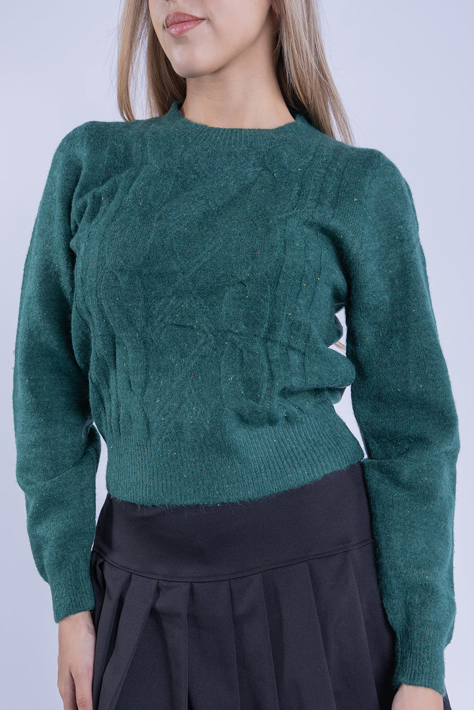 Suéter de cuello redondo tejido