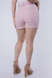 Short con cinto de tela ajustable